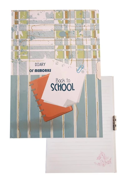 Hatıra Defteri Kilitli Kız Modeli Günlük Defteri 1 Adet Mcolor Sert Kapak Çizgili 14x20 cm Anı Defteri - 9