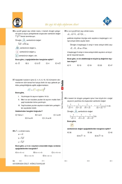 SML Hoca TYT Matematik 40 Soru Serisi Video Soru Kitabı - 2