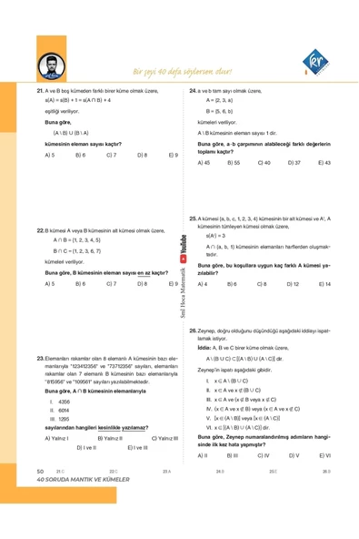 SML Hoca TYT Matematik 40 Soru Serisi Video Soru Kitabı - 4