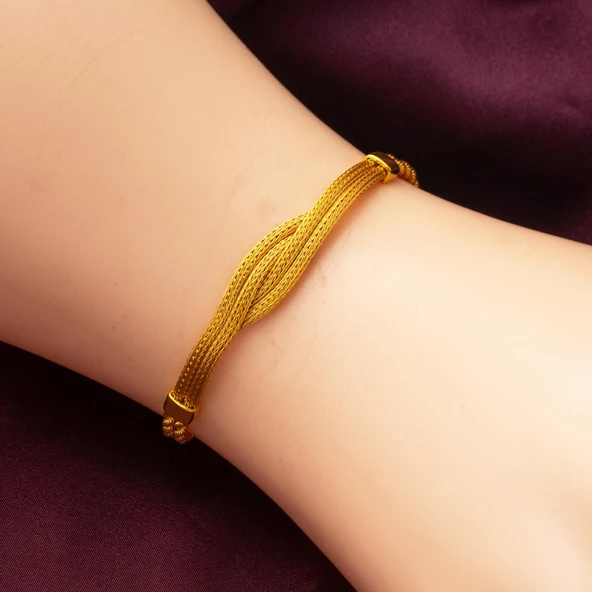 Sarmaşık Sarı Altın Örgü Set Takımı - Resim 5