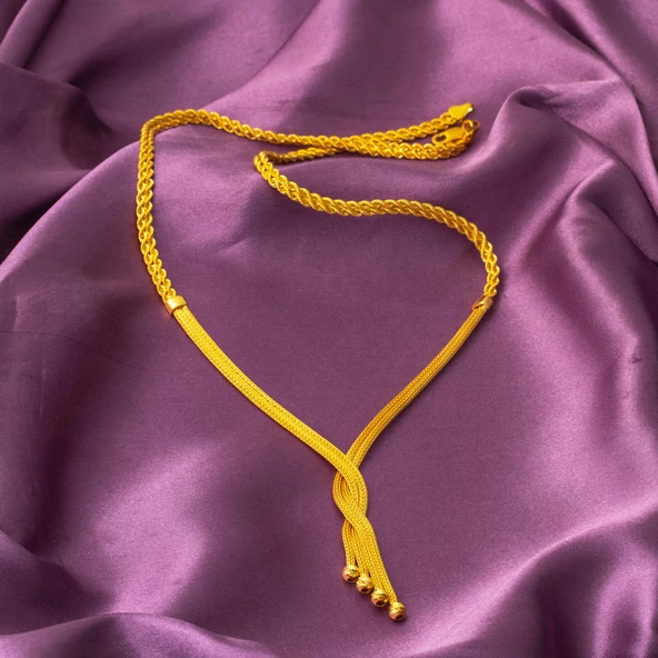 Sarmaşık Sarı Altın Örgü Set Takımı - Resim 4