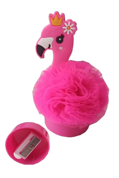 Flamingo Kalemtraş Tül Ponponlu Tekli Kalemtraş 1 Adet Hediyelik Kız Kalemtraş - 2