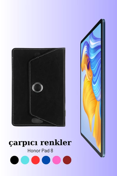 Honor Pad 8 Uyumlu Universal 12 inç Kılıf Pu Deri Standlı Tablet Kılıf - Resim 5