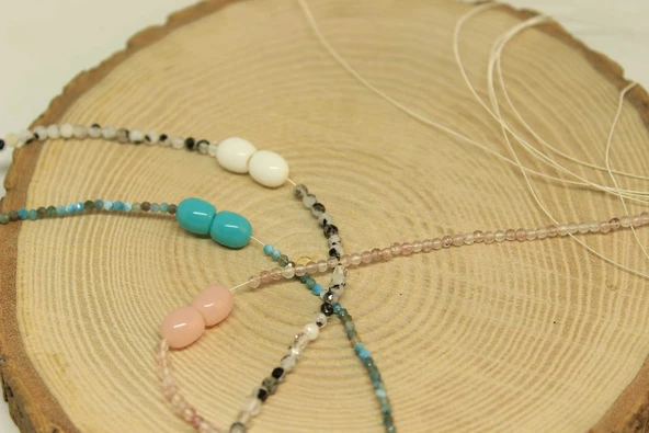 Ametist Taşı 4-5mm 1000 Ayar Gümüş İpli Kolye (Klipsli) - Resim 3