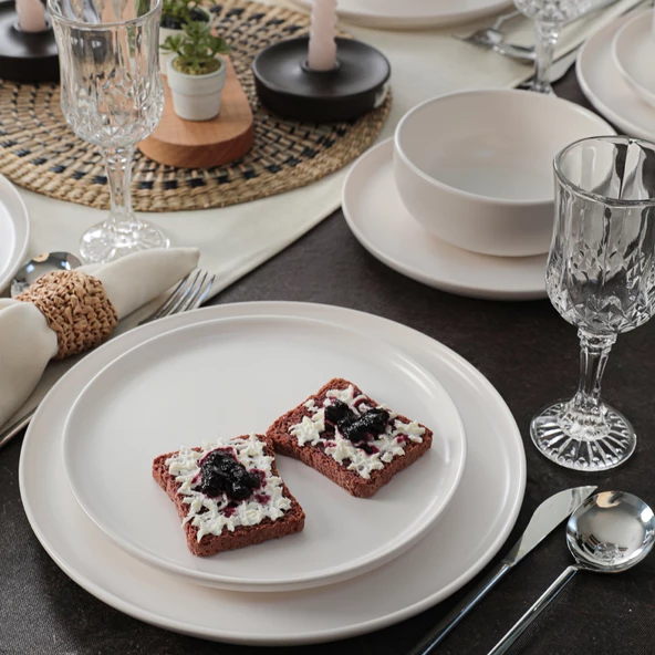Keramika Nordic Mat Beyaz Yemek Takımı 18 Parça 6 Kişilik 022 - 3