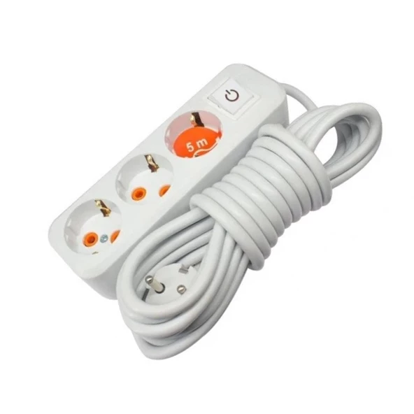 Asel ASL-200 0208 3'Lü Grup Priz Anahtarlı 5mt - HRD-010879