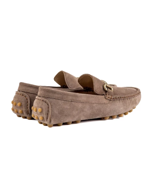 Gordion Vizon Hakiki Süet Deri Erkek Loafer Ayakkabı - Resim 4