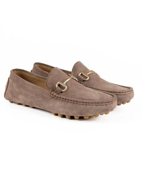 Gordion Vizon Hakiki Süet Deri Erkek Loafer Ayakkabı - Resim 2