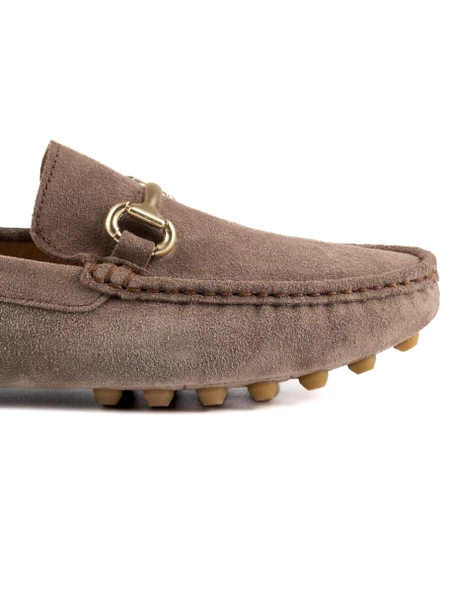 Gordion Vizon Hakiki Süet Deri Erkek Loafer Ayakkabı - Resim 5