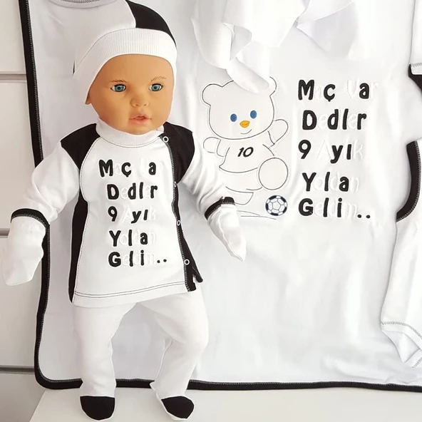 BJK 10 Parça Taraftar Bebek Hastane Çıkış Seti Maç Var Dediler Geldik - 2