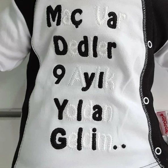 BJK Maç Var Dediler 9 Aylık Yoldan Geldim Yazılı Taraftar Hastane Çıkış Seti - 2