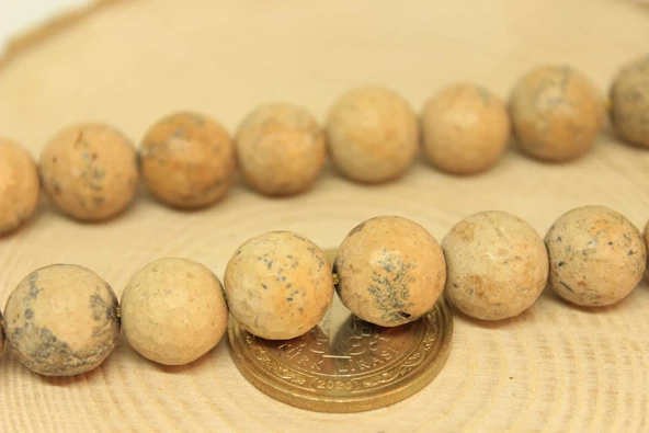 Jasper Taşı YARIM Dizi 11.5-12mm Aralığı (25845) (18cm uzunluğundadır) - Resim 2