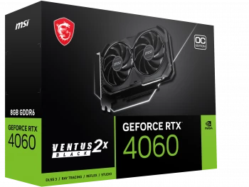 MSI GEFORCE RTX 4060 VENTUS 2X BLACK 8G OC HDMI DP 128 Bit