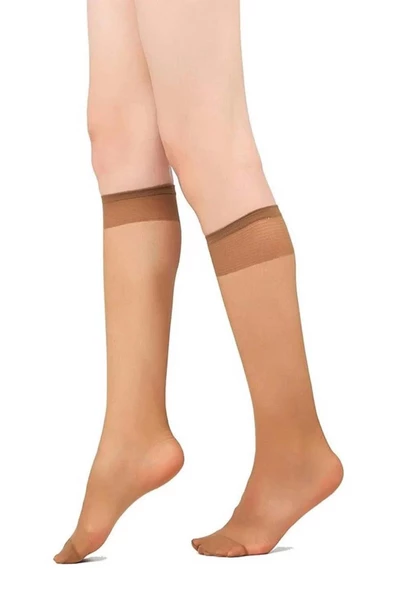 Dode Flora Desimo Kadın 20 Den Mat Dayanıklı İnce Elastan Dizaltı Pantolon Çorabı - 11