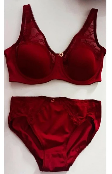 Le Jardin 5035-B Desteksiz-Balenli Soft Kaplı Dantel Geniş Askı Sütyen Takımı - 2