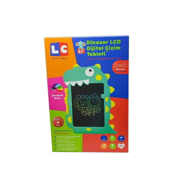 Let's Be Child Lc Digital Dinazor Çizim Tableti 8,5 İnç 30960 Çocuklar İçin Çizim Tableti