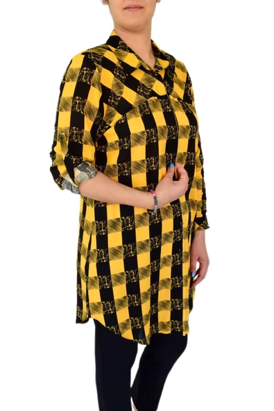 Kadın Ekose Kareli Tunik BGL-ST02956 - 11
