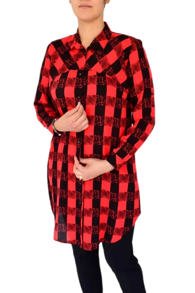 Kadın Ekose Kareli Tunik BGL-ST02956 - 4