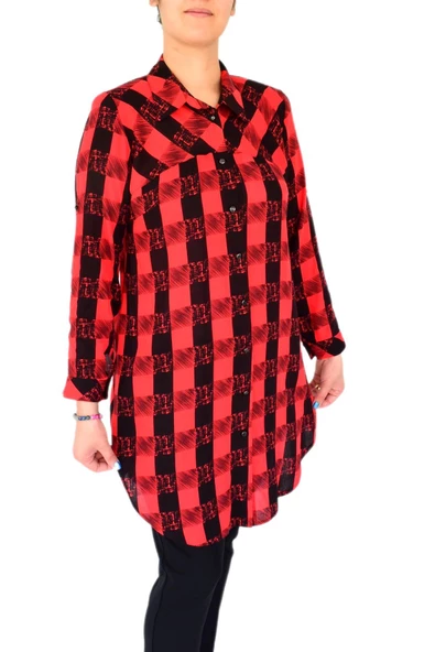 Kadın Ekose Kareli Tunik BGL-ST02956 - 5