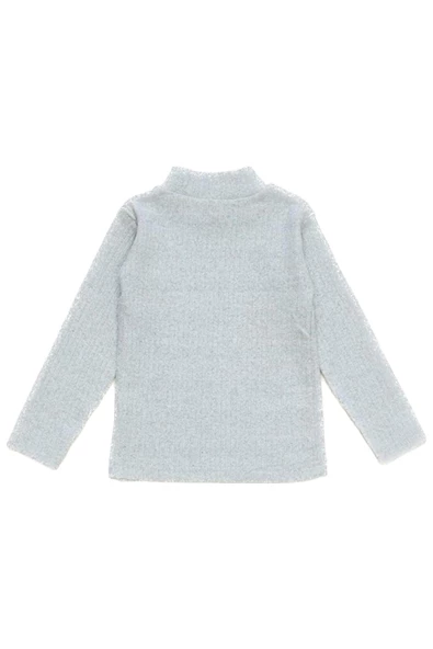 Unisex Çocuk Gri Renk Raporlu Balıkçı Yaka Fitilli Model Uzun Kol Body - 2