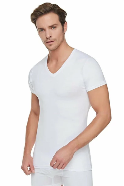 Tutku 107 V Yaka Kısa Kol Fanila Erkek Atlet