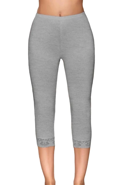 Kadın Ribana Paçası Dantelli Uzun Tayt Berrak-2104