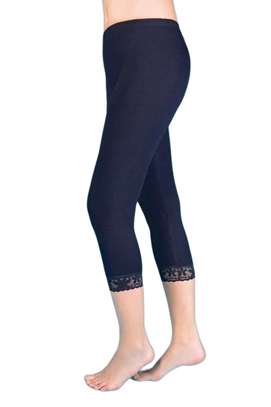 Kadın Ribana Paçası Dantelli Uzun Tayt Berrak-2104 - 2