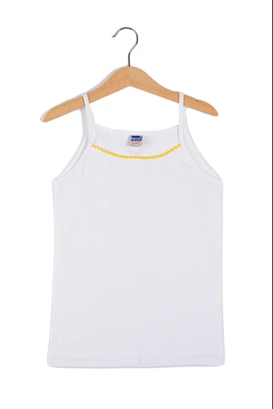 Kız Çocuk Çocuk Ribana Ponponlu İp Askılı 6 lı Atlet Berrak-2503