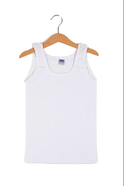 Kız Çocuk Çocuk Ribana Mat Biyeli Geniş Askılı Atlet Berrak-2519 - Resim 2