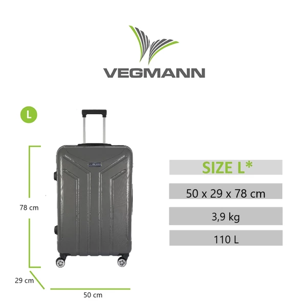 Vegmann Vela Antrasit Büyük Boy Valiz - Resim 6