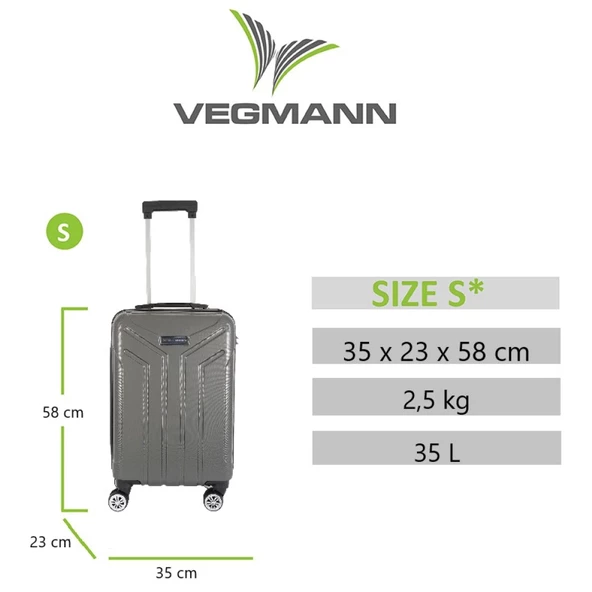 Vegmann Vela Antrasit Kabin Boy Valiz - 3