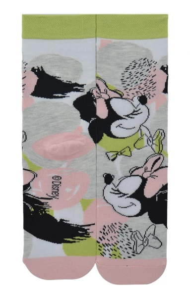 Dode Flora Disnep Kadın Çizgi Film Minnie Mouse Desenli Pamuklu Soket Çorap - 6