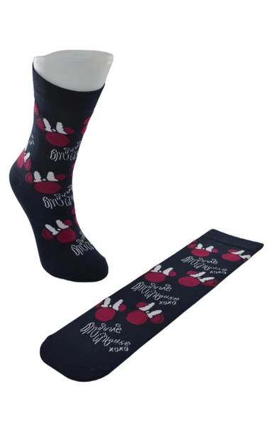 Dode Flora Disnep Kadın Çizgi Film Minnie Mouse Desenli Pamuklu Soket Çorap - 3