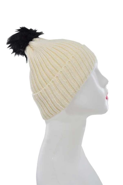 Dode Flora Kadın Canlı Renk Ponponlu Uzun Bere