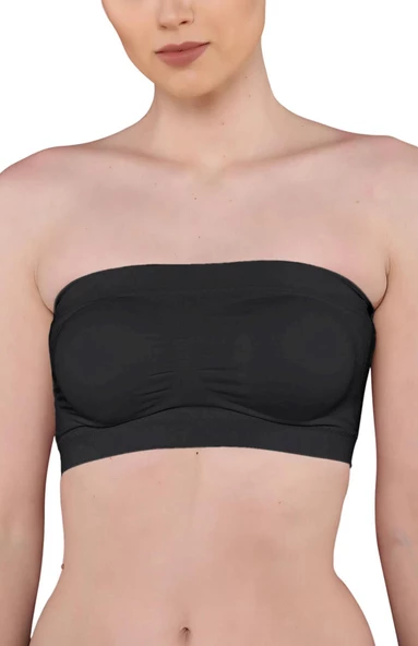 Elite Life B-06-855 Kadın Dikişsiz Kalın Askılı Desteksiz Toparlayıcı Büstiyer - 2