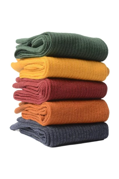 Dode Flora Erkek Yıkamalı Dikişsiz Derby Özel Koleksiyon 5 li Kutu Hediyeli Çorap Seti - Resim 3