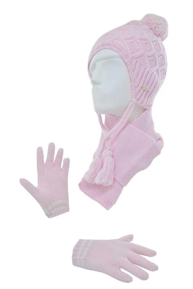 Kiti Kız Çocuk Ponponlu Tüylenmeye Dayanıklı Polar Bere Eldiven Atkı Takımı (K22160-03)