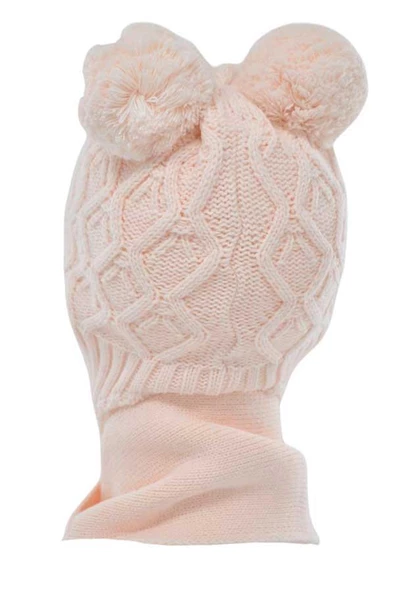 Kiti Kız Çocuk Ponponlu Tüylenmeye Dayanıklı Polar Bere Eldiven Atkı Takımı (K22160-03) - 5