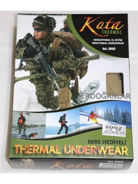 Kota 2002 Erkek Termal Bere Hediyeli Şardonlu Manşetsiz Kayakçı Askeri Takım - 4