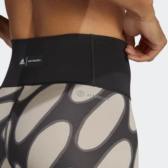 Adidas HR8179 X Marimekko Optime Kadın Siyah Spor Tayt - 2