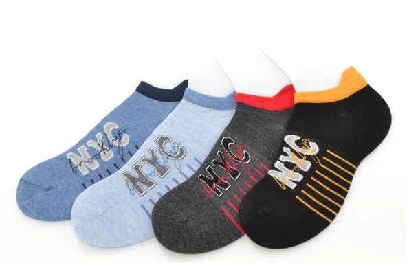 Ekinoks 4 lü Nyc Hector Desenli Erkek Çocuk Patik Çorap - 2