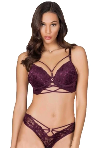 Le Jardin 5025-B Destekli-Balenli Biye Şeritli Silikonlu Sütyen Takımı - 4