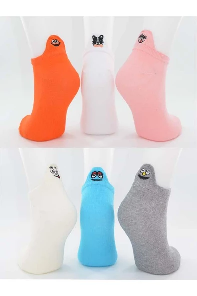 Flora Bayan 6 lı Emojili Bayan Patik Çorap - 36-40 - 5