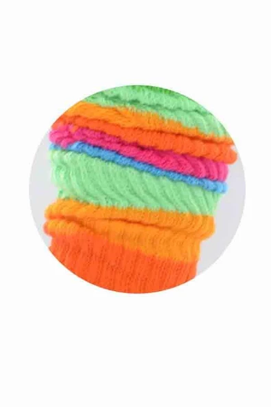 Flora Bayan Renkli Tozluk Aerobik Bot Çorap - Resim 6