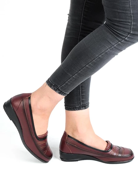 Frida 427 Bordo Jel taban Günlük Kadın Casual Ayakkabı - Resim 2
