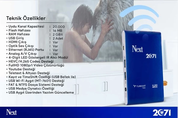 Next 2071 Iptv Hevc H.265 Çanaklı Çanaksız Mini Hd Uydu Alıcısı - 4