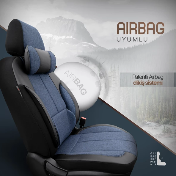 Otom Voyager Series Universal Oto Koltuk Kılıfı  Mavi - 3