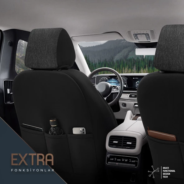 Otom Voyager Series Universal Oto Koltuk Kılıfı  Kırmızı-Siyah - 5