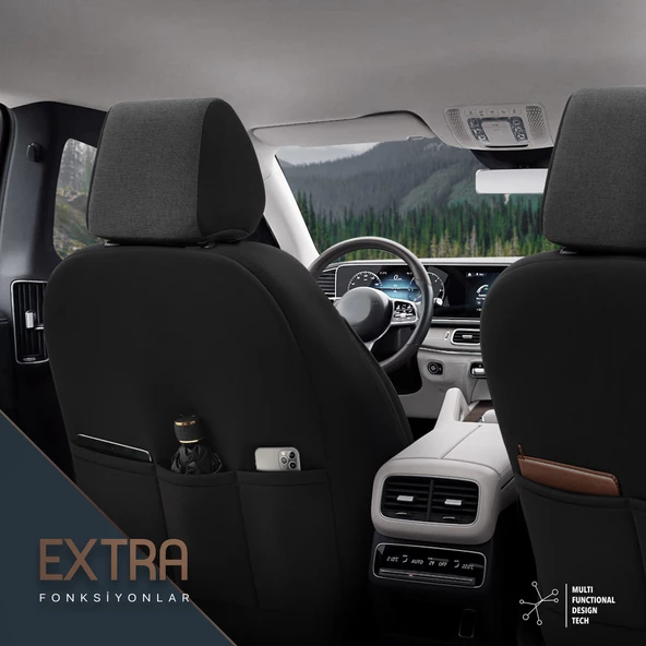 Otom Voyager Series Universal Oto Koltuk Kılıfı  Siyah - 5