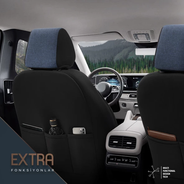 Otom Voyager Series Universal Oto Koltuk Kılıfı  Mavi - 5